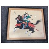 Vintage Japanese samurai painting on silk