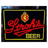 Stroh's beer lighted sign