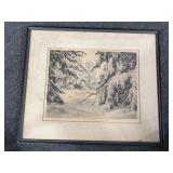 Signed Ronau William Woiceske etching