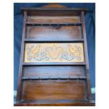 Wood and copper spoon collection holder