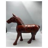 Hand carved wooden horse
