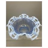 Fenton art glass basket weave bowl