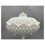 Fenton Hobnail milk glass candy dish