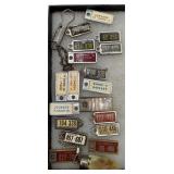 Vintage license plate and other keychains