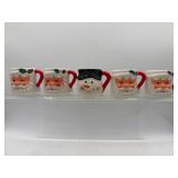 Miniature Santa snowman Christmas mugs