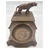 Art Nouveau metal panther tobacco or desk Tray box