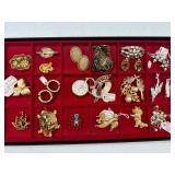 Vintage costume jewelry brooches earrings & more
