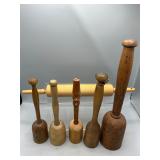 Vintage wooden Pestles & rolling pin