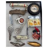 Vintage collectibles pocket knives compass lighter