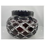Vintage Bohemian Crystal bowl ruby red