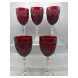 Cristal Dï¿½Arques ruby red stem glasses