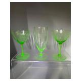 Vintage uranium green stemware