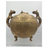 Chinese brass double handled censer