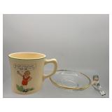 Vintage Ovaltine Little orphan Annie cup & more