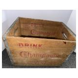 Vintage wooden drink champagne box