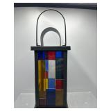 Stained glass votive lantern