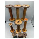 Vintage wooden thread spools