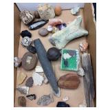 Arrowheads, fossils, rocks and minerals
