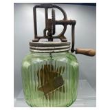 Green Uranium glass Dazey green Butter churn