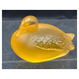 Lalique frosted Amber duck
