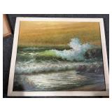 R. Cristi signed ocean painting on canvas