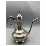 Antique pewter lidded jug