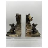 Vintage Cast metal Dog & cat bookends