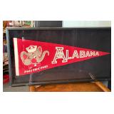 Vintage Alabama Crimson Tide framed pennant