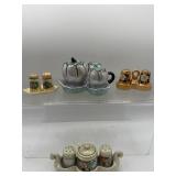Vintage Trico luster ware condiment set & more