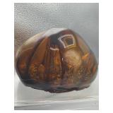 Hand blown art glass amber sculpture