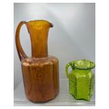 Vintage art glass pitchers