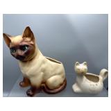 Vintage Napcoware Siamese cat planter & more