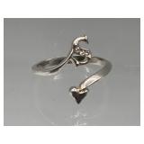 925 silver and diamond S ring