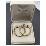14k gold & diamond hoop earrings