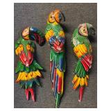 Large vintage papier-mï¿½chï¿½ parrots