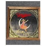 Miller High Life beer framed mirror