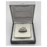 Sterling silver and Swarovski crystal ring
