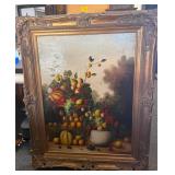 4' signed fruit oil on canvas painting