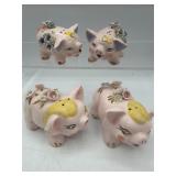 Vintage pig rhinestone S&P shakers
