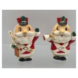 Napco toy soldier Santa Claus S&P shakers
