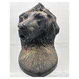 Vintage metal dog bookend