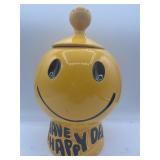 McCoy pottery smiley face cookie jar