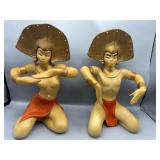 Vintage ceramic Balinese dancer figures