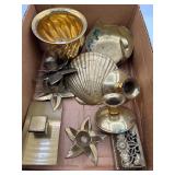 Vintage Brass sea shell & more