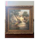 Large Signed oil painting with ornate frame