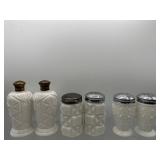 Vintage white milk glass salt & pepper shakers