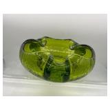 Vintage crackle glass ashtray