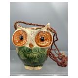 Vintage owl hanging planter