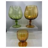 Empoli amber glass pedestal vase & more