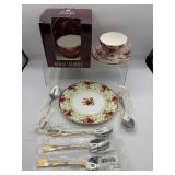 Royal Albert tea cups saucers and spoons